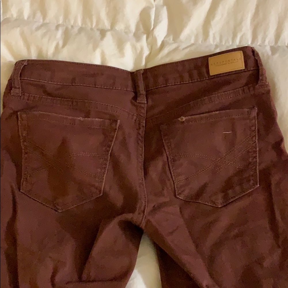 Maroon Ripped Jeans - Picture 5 of 6